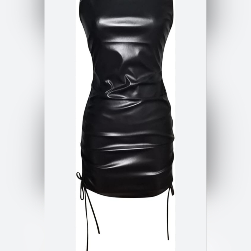 Fashion Nova Shiny Black Mini Dress